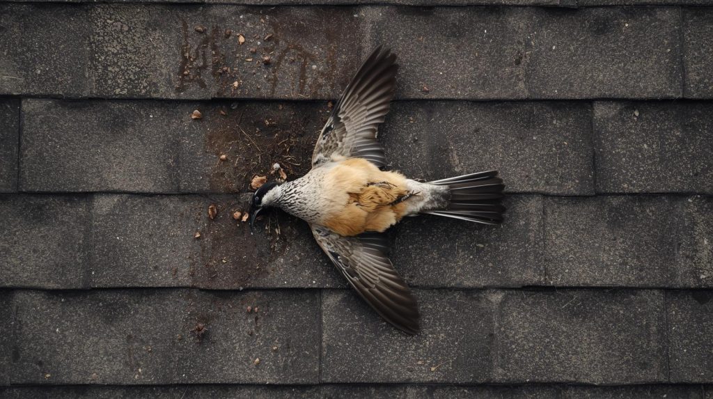 dead bird in roof