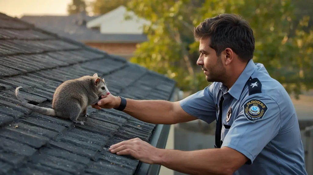 professional catching possum