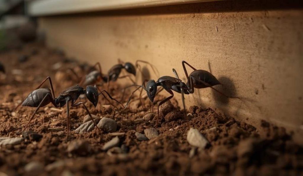 Bull ants near a home garden posing a serious risk to residents